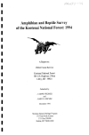 Book preview: Amphibian and reptile survey of the Kootenai National Forest, 1994 : a report to USDA Forest Service (Volume 1994) by J. Kirwin Werner