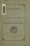 Book preview: Act of incorporation, by-laws and list of resident members of the Maine historical society by Maine Historical Society