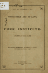 Book preview: Act of incorporation by Me.) York Institute (Saco