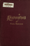 Book preview: Anacreontics by Charles Astor Bristed