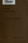 Book preview: Ancient Hindu judicature; foreword by Sir John Woodroffe by B Gururaja Rau