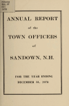 Book preview: Annual reports for the Town of Sandown, New Hampshire (Volume 1978) by Sandown (N.H.)