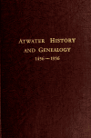 Book preview: Atwater history and genealogy .. (Volume 6) by Francis Atwater