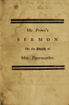 Book preview: Be followers of them, who through faith and patience inherit the promises : a sermon occasion'd by the decease of Mrs. Hannah Fayerweather, of by Thomas Prince