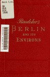 Book preview: Berlin and its environs : handbook for travellers by Karl Baedeker