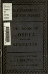 Book preview: The book of Joshua : with notes, maps, and introduction by Hugh Fraser