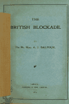 Book preview: The British blockade by Arthur James Balfour Balfour