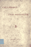 Book preview: Callirrhoë ; Fair Rosamund by Michael Field
