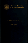 Book preview: Catalogue (Volume 1902/1903) by Columbia University