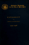Book preview: Catalogue (Volume 1905/1906) by Columbia University