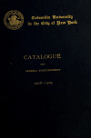 Book preview: Catalogue (Volume 1908/1909) by Columbia University