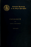 Book preview: Catalogue (Volume 1909/1910) by Columbia University