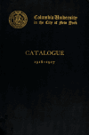 Book preview: Catalogue (Volume 1916/1917) by Columbia University