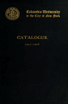 Book preview: Catalogue (Volume 1927/1928) by Columbia University