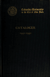 Book preview: Catalogue (Volume 1930/1931) by Columbia University