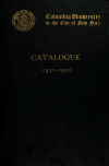 Book preview: Catalogue (Volume 1931/1932) by Columbia University