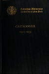 Book preview: Catalogue (Volume 1932/1933) by Columbia University