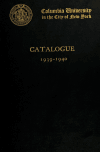 Book preview: Catalogue (Volume 1939/1940) by Columbia University