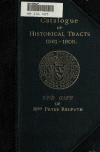 Book preview: Catalogue of a collection of historical tracts, 1561-1800, in DLXXXII volumes; by Redpath Library