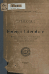 Book preview: ...Catalogue of foreign literature by San Francisco Public Library