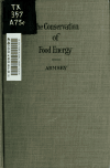 Book preview: The conservation of food energy by Henry Prentiss Armsby