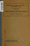 Book preview: The Cotton Control Board by Hubert Douglas Henderson