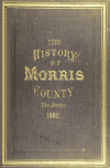 Book preview: History of Morris County, New Jersey by Edmund Drake Halsey