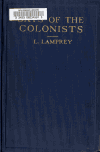 Book preview: Days of the colonists by Louise Lamprey