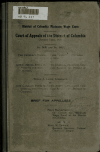 Book preview: District of Columbia minimum wage cases ... The Children's Hospital of the District of Columbia. A corporation appellant. vs. Jesse C. Adkins, et by D.C.) Children's Hospital (Washington