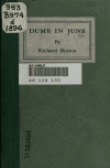 Book preview: Dumb in June by Richard Burton