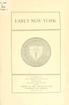 Book preview: Early New York; an address by Robert Barnwell Roosevelt