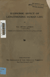 Book preview: Economic aspect of lengthening human life by Irving Fisher