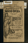 Book preview: Elektra : tragic opera in one act by Richard Strauss