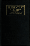 Book preview: Elementary algebra by George William Myers