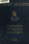 Book preview: Export register of the Federation of British industries by Federation of British Industries