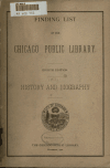 Book preview: Finding list of the Chicago public library by Chicago Public Library