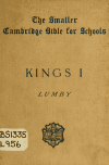 Book preview: The first book of the Kings : with map, introduction and notes by Joseph Rawson Lumby