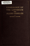 Book preview: Genealogy of the Linthicum and allied families by Matilda Phillips Jones Badger