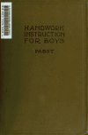 Book preview: Handwork instruction for boys by Alwin Pabst