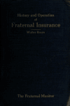 Book preview: History and operation of fraternal insurance by Walter Basye
