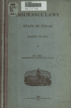 Book preview: Insurance laws, state of Texas. Digest of 1921 by Texas