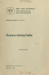 Book preview: The inverse scattering problem by Irvin W Kay