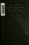 Book preview: The law of human progress by Henry George