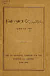 Book preview: List of addresses compiled for the triennial celebration, June, 1905 by Harvard College (1780- ). Class of 1902
