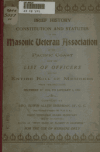 Book preview: Brief history, constitution and statutes of the Masonic veteran association of the Pacific coast with the list of officers and the entire roll of by Edwin Allen Sherman