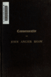 Book preview: A memorial address read at the funeral of John Angier Shaw by Richard Manning Hodges