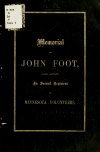 Book preview: Memorial of John Foot, late captain in Second regiment of Minnesota volunteers by Samuel Alfred] Foot