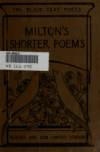 Book preview: Milton's shorter poems; by John Milton