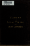 Book preview: Nomisma; or, Legal tender. by Henri Cernuschi