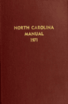 Book preview: North Carolina manual [serial] (Volume 1971) by North Carolina. Secretary of State